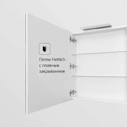 OLETA Шкаф зеркальный 500мм левый, белый матовый