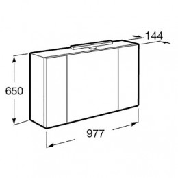 ETNA Шкаф зеркальный 1000 мм, белый глянец