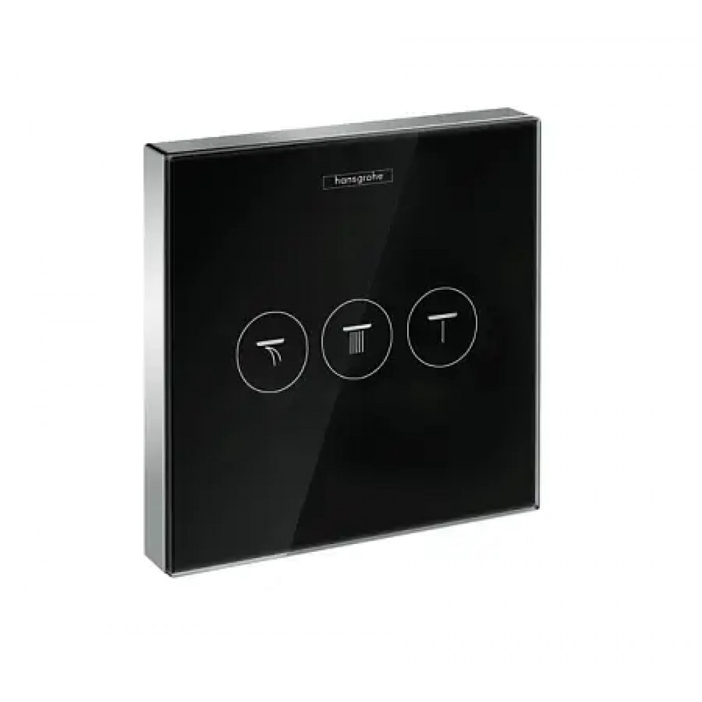 15736600 ShowerSelect Glass Модуль с тремя запорными клапанами, стеклянный (черный/хром)