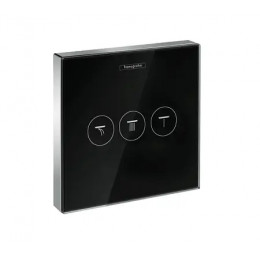 15736600 ShowerSelect Glass Модуль с тремя запорными клапанами, стеклянный (черный/хром)