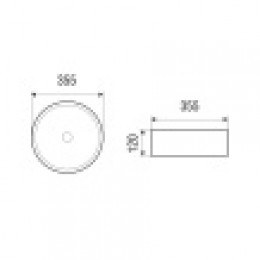 AZ-3134 Раковина накладная глянец  (бел) Размер 355*355*120 мм