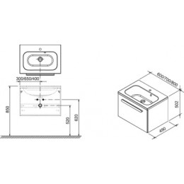 ХХ Тумба под умывальник SDU 800 Chrome белая/белая