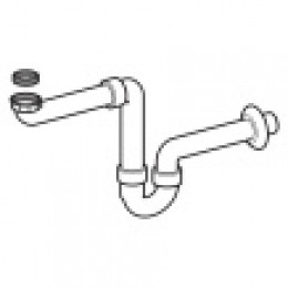 151.107.11.1 Сифон для раковин, компактная модель, горизонтальный выпуск, d=40 мм, G=1 1/2, белый