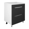 Комплект Тумба HARMONIA 60/2Н ГРАФИТ напольная с раковиной ЛЮНОКС 60