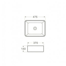 AZ-2074 Раковина накладная. Размер 475*370*140 мм