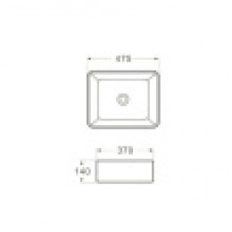 AZ-2074 Раковина накладная. Размер 475*370*140 мм