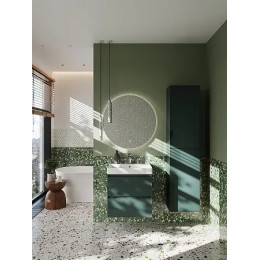 Ona Тумба под раковину 600, зеленый матовый 2 ящика (подходит раковина ZRU9307561, 732799E000, 73279A8000)