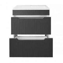 Комплект Тумба HARMONIA 60/2Н ГРАФИТ напольная с раковиной ЛЮНОКС 60