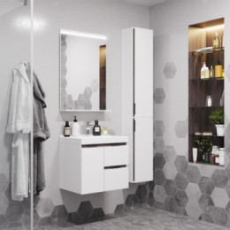 Рене Тумба 60 Белый/Грецкий орех (БЕЗ УМЫВАЛЬНИКА Миранда 60)