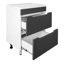 Комплект Тумба HARMONIA 60/2Н ГРАФИТ напольная с раковиной ЛЮНОКС 60