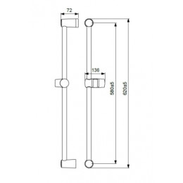 Штанга для душа VIDIMA FRESH S 600мм,BA196AA