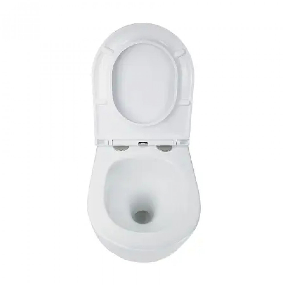 AZ-5177T-WHT ADAGIO Унитаз подвесной с системой смыва Tornado в комплекте с быстросъемным сиденьем микролифт, дюропласт 485*360*365mm