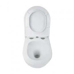 AZ-5177T-WHT ADAGIO Унитаз подвесной с системой смыва Tornado в комплекте с быстросъемным сиденьем микролифт, дюропласт 485*360*365mm