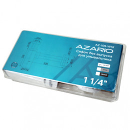 Сифон без выпуска для умывальника  G 1 1/4 латунь, квадрат, БЕЛЫЙ, блистер. AZARIO, AZ-109-WHI