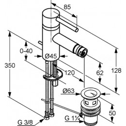 KLUDI BOZZ смес. для биде, черный мат.