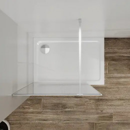 AZ-271-100-BGL-CRF Душевая перегородка Walk-in, 100x195-BGL-CRF, в рамке, Рифленое стекло 8 мм, профиль брашированное золото