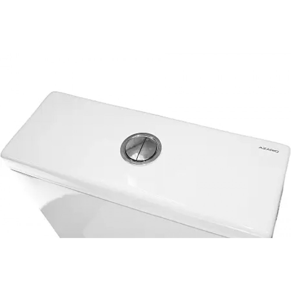 Prime Унитаз напольный безободковый моноблок, сиденье микролифт. Размер: 640*370*760mm (2 места)