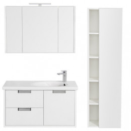 ETNA Шкаф зеркальный 1000 мм, белый глянец