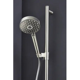 E99898RU-CP AWAKEN Geometric Душевой гарнитур со штангой, шлангом, ручным душем 110 мм, мыльницей, хром