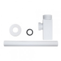 Сифон без выпуска для умывальника  G 1 1/4 латунь, квадрат, БЕЛЫЙ, блистер. AZARIO, AZ-109-WHI