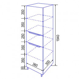 Пенал Палермо 360 (1940*360*300) ПРАВЫЙ