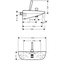 ХХ 15472000 PuraVida Смеситель для ванны, однорычажный, ВМ, ½’