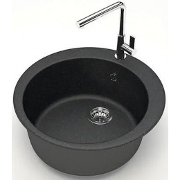 AZARIO кухонная мойка Vital (507x507x200) Черная (сифон + герметик)