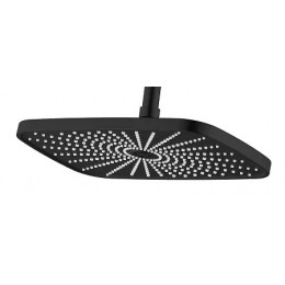 Lursy Душевая система с квадратным тропическим душем, черный матовый