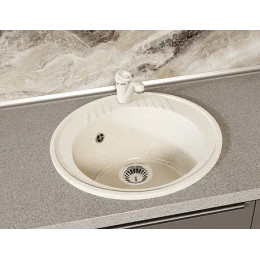 AZARIO кухонная мойка Solo (505x505x190) Бежевая (сифон)