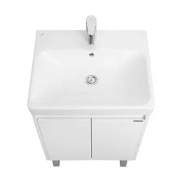 Сканди 55 Тумба Doors Белый глянец/Белый матовый (БЕЗ УМЫВАЛЬНИКА Адриана-55)