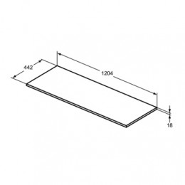 E0852EQ CONNECT AIR Столешница 120 см без выреза для монтажа умывальников-чаш на подстольях 120 см E0822 / E0829