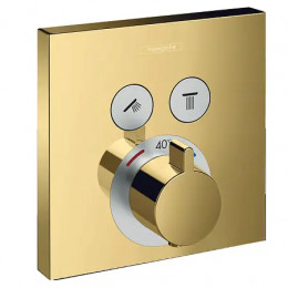 15763990 ShowerSelect Термостат, скрытого монтажа, для 2 потребителей полированное золото