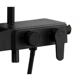 Душевая система с поворотным изливом, черный, AZ-801-2B