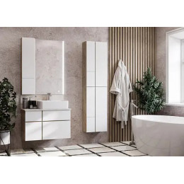 Мишель 23 Модуль для зеркала Дуб Эндгрейн/Белый