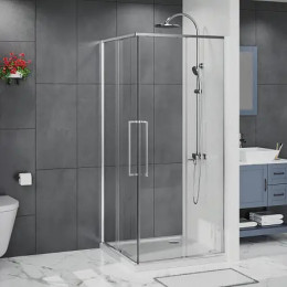AZ-R43-90-CH-CL Душевое ограждение SHANGHAI SQP-90х90х195-CH-CL, прозрачное стекло 6 мм, профиль хром