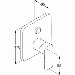 KLUDI PURE&STYLE Встраиваемый смеситель для ванны и душа; автом. переключатель душ/ванна PUSH&SWITCH