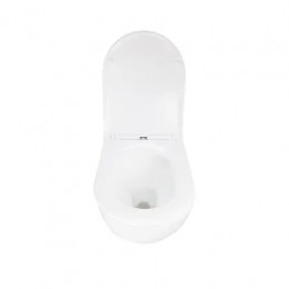 AZ-5175T-WHT RUMBA Унитаз подвесной с системой смыва Tornado в комплекте с быстросъемным сиденьем микролифт, дюропласт 520*360*365mm