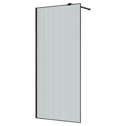 AZ-271-100-MВ-CRF Душевая перегородка Walk-in, 100x195-MB-CRF, в рамке, Рифленое стекло 8 мм, профиль матовый черный
