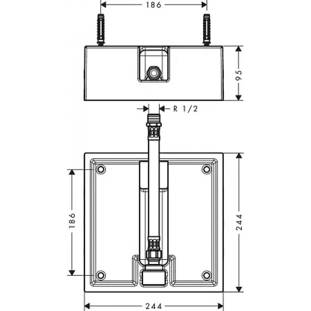 26471180 Скрытая часть верхнего душа Hansgrohe 26471180, 260×260 мм