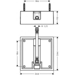26471180 Скрытая часть верхнего душа Hansgrohe 26471180, 260×260 мм