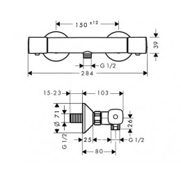 13122000 Термостат для душа Ecostat Universal, ВМ