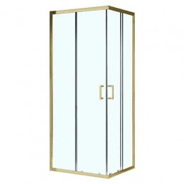 AZ-R36-90-BGL-CL Душевое ограждение VIENNA SQP-90х90х195-BGL-CL, прозрачное стекло 6 мм, профиль брашированное золото