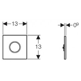 116.021.21.5 Система электронного управления смывом писсуара Geberit, питание от сети, защитная крышка типа 01: Глянцевый хром