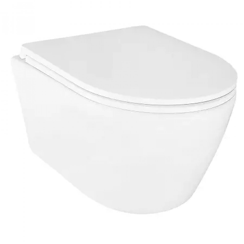 UNO унитаз подвесной, безободковый в комплекте сиденьем микролифт 485x365x365 мм(2 места)