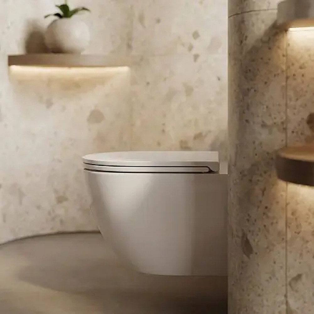 AZ-5177T-WHT ADAGIO Унитаз подвесной с системой смыва Tornado в комплекте с быстросъемным сиденьем микролифт, дюропласт 485*360*365mm