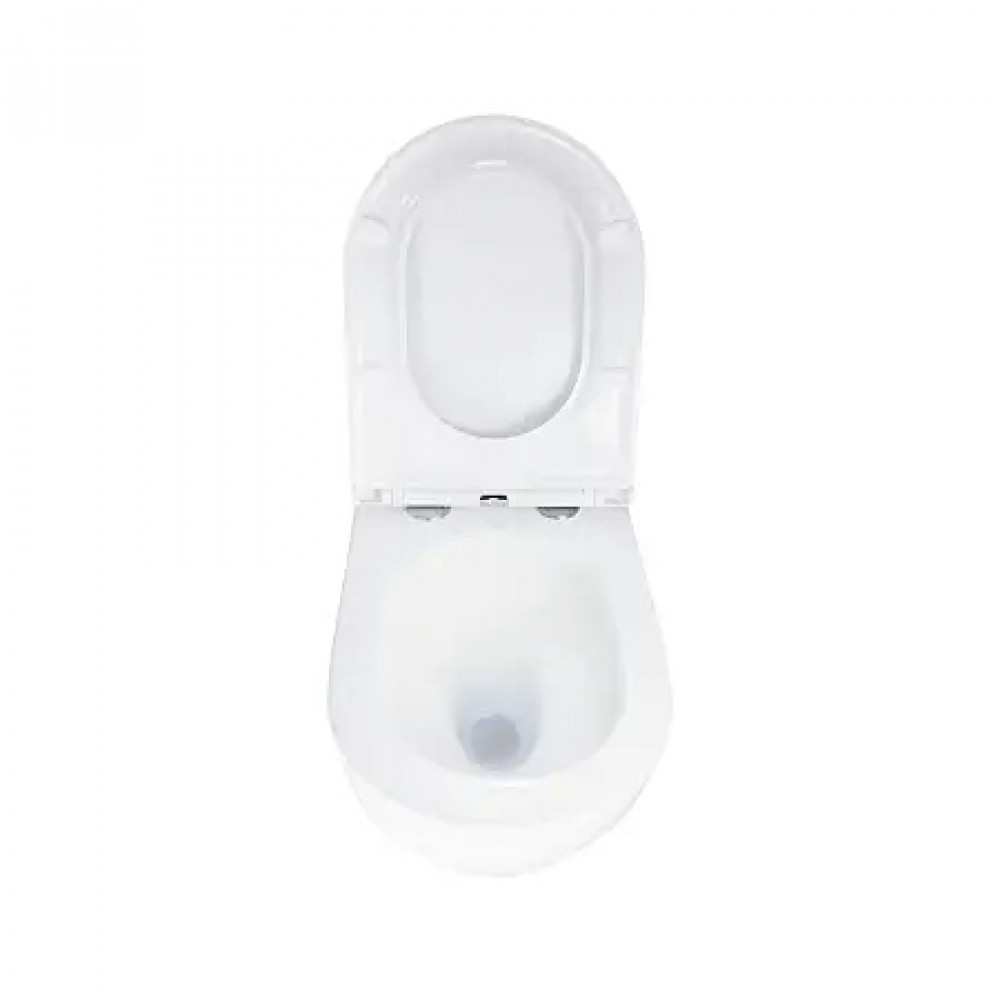 AZ-5175T-WHT RUMBA Унитаз подвесной с системой смыва Tornado в комплекте с быстросъемным сиденьем микролифт, дюропласт 520*360*365mm