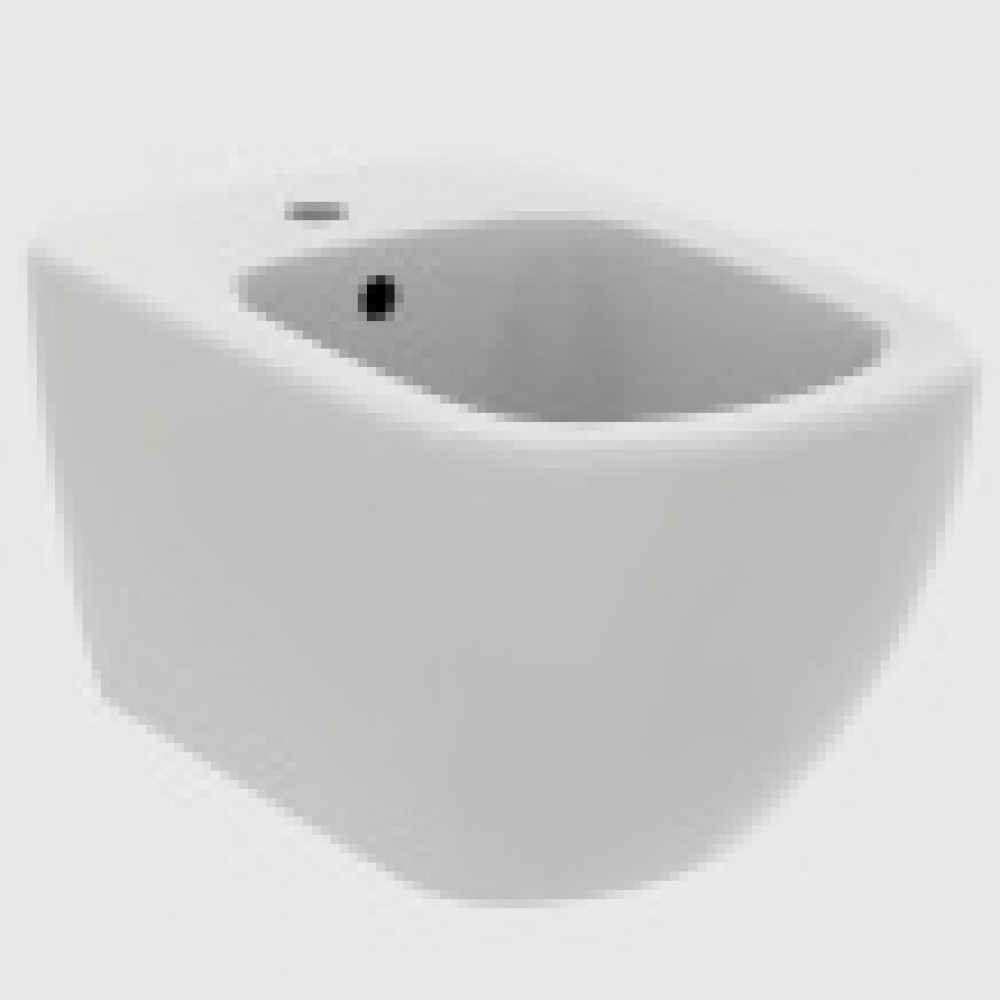 T3552V1 TESI Silk White (Белый шёлк) Подвесное биде, с отверстием под смеситель, с отверстием перелива, с крепежом TT0299598