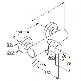 KLUDI BOZZ Смеситель для душа, черный матовый, арт. 388313976