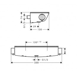 13161400 Ecostat Select Термостат для душа Ecostat Select, ВМ, ½' белый хром