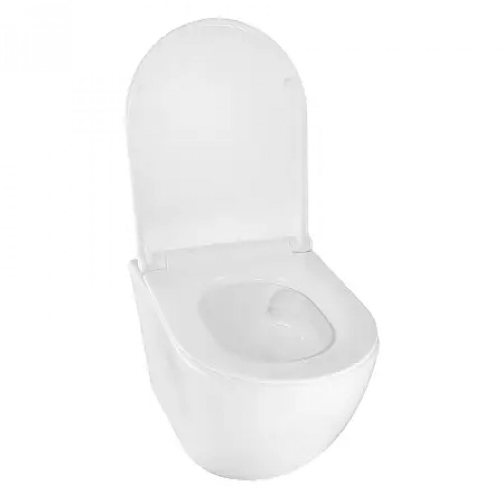 BONELLE Унитаз подвесной безободковый с сиденьем микролифт, смыв ТОРНАДО. Размер 490x345x350 мм (1 место)